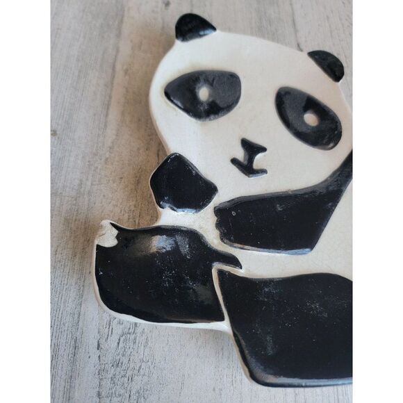 Vohann AS IS panda bear ceramic trinket plate zoo - Picture 2 of 7